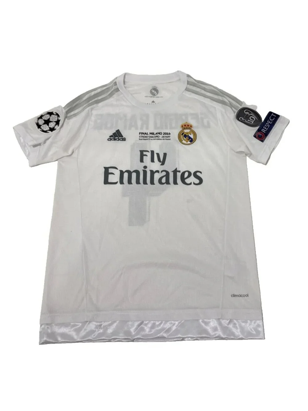 Adidas Fly Emirates Real 2016 Champions League Final Football Sergio Ramos Shirt